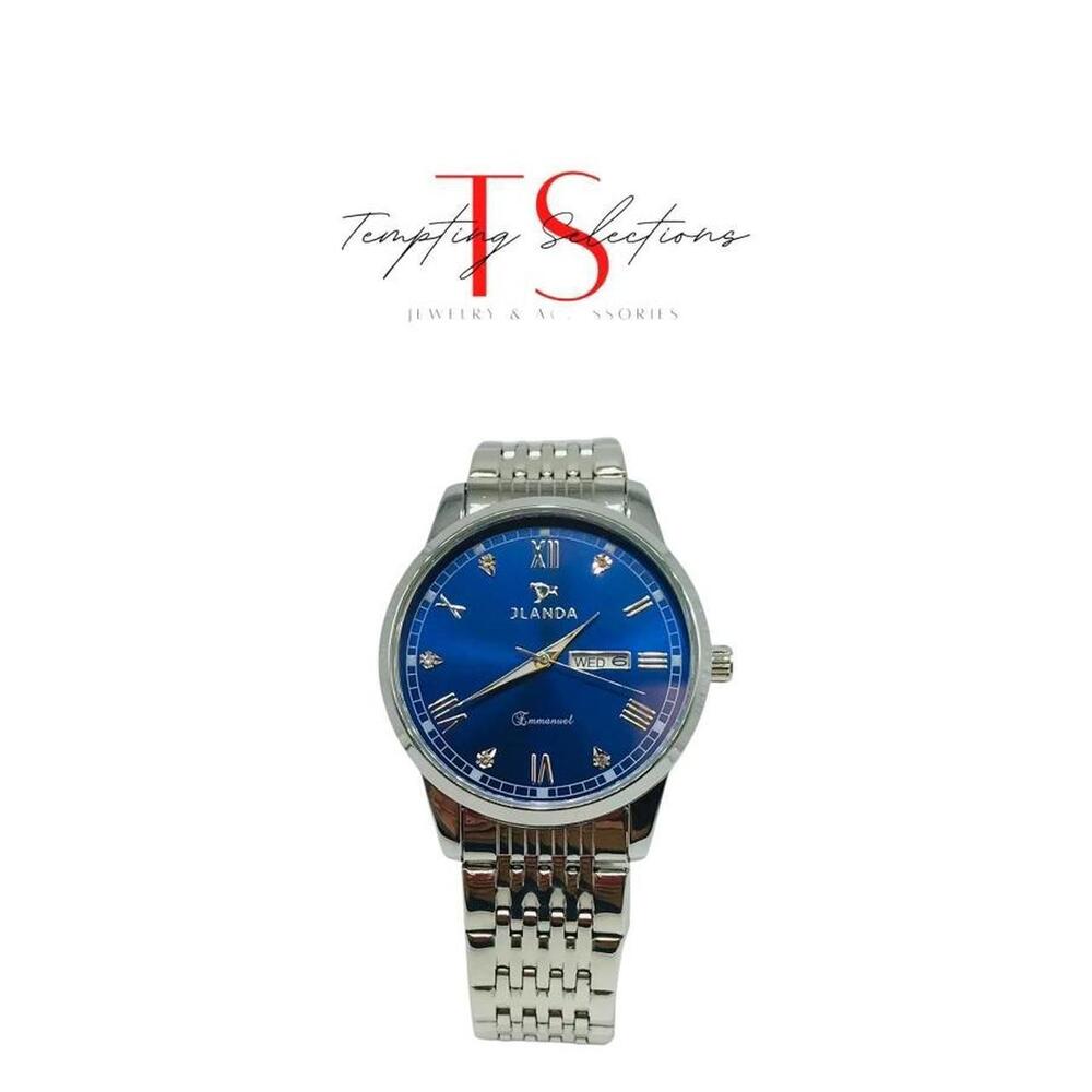 Stainless Steel Blue Dial Watch